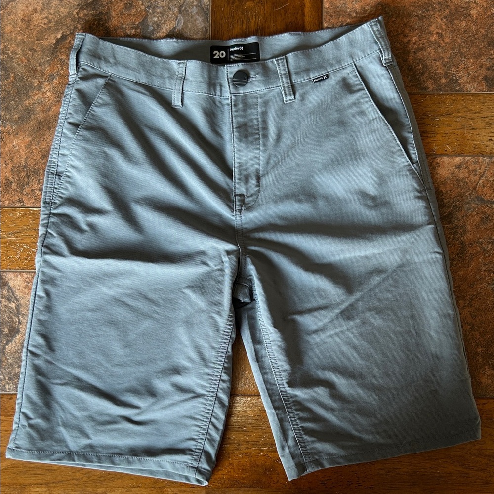 Hurley Men's Gray Flat Front Shorts H2O Dri
